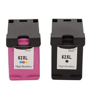 Heayzoki 2pcs Ink Cartridges, 62XL ABS Colored Black Print Cartridges Replacement for for OfficeJet 200 258 5540 5542 5640 7640 Printer