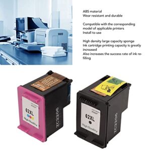 Heayzoki 2pcs Ink Cartridges, 62XL ABS Colored Black Print Cartridges Replacement for for OfficeJet 200 258 5540 5542 5640 7640 Printer