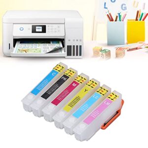 FTVOGUE 6Pcs Ink Cartridge PP Reusable 6Colors Printer Refill Ink Cartridge Replacement (ICBK70/ICC70/ICM70/ICY70/ICLC70/ICLM70)