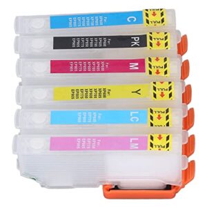 ftvogue 6pcs ink cartridge pp reusable 6colors printer refill ink cartridge replacement (icbk80/icc80/icm80/icy80/iclc80/iclm80)