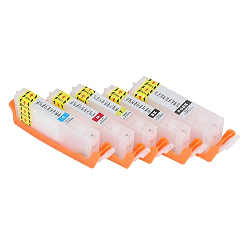 FTVOGUE 5Pcs Ink Cartridge PGBK BK C M Y Smoothly Operation Reusable Printer Ink Cartridge with Permanent Chip (480-481)