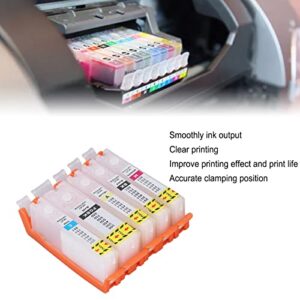 FTVOGUE 5Pcs Ink Cartridge Reusable Smoothly Ink Output PGBK BK C M Y Printer Cartridge for Test Papers Documents (650-651)