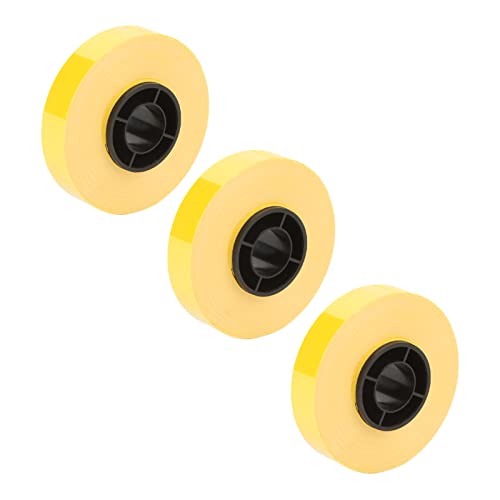 3 Roll Label Maker Tape Refills Tape Each 26.2ft Length 9mm Width Tear Resistant PET Label Maker Tape Refills for LM 370 380 390 (Yellow)