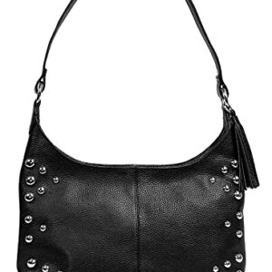 Harley-Davidson Women's Heavy Metal Studded Genuine Leather HOBO Purse - Black