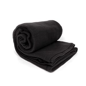world’s best oversized cozy-soft microfleece travel blanket, 60 x 85 inch, black