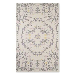 Delta Children Hand-Tufted Wool Blend Area Rug 5x8, Floral Garden