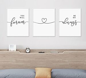 bedroom decor for couples wall art set of 3 prints bedroom wall decor loves above bed art prints home gifts, 11x14inch unframed