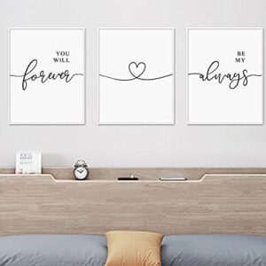 Bedroom Decor for Couples Wall Art Set of 3 Prints Bedroom Wall Decor Loves Above Bed Art Prints Home Gifts, 11x14inch Unframed