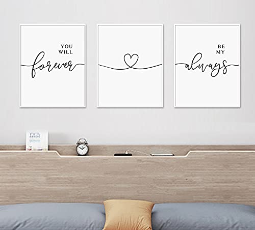 Bedroom Decor for Couples Wall Art Set of 3 Prints Bedroom Wall Decor Loves Above Bed Art Prints Home Gifts, 11x14inch Unframed