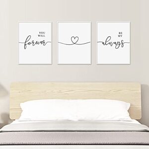 Bedroom Decor for Couples Wall Art Set of 3 Prints Bedroom Wall Decor Loves Above Bed Art Prints Home Gifts, 11x14inch Unframed