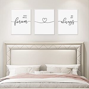 Bedroom Decor for Couples Wall Art Set of 3 Prints Bedroom Wall Decor Loves Above Bed Art Prints Home Gifts, 11x14inch Unframed