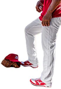 mizuno premier pro adult baseball pants with hemmed open bottom, white, small