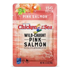 chicken of the sea pink salmon, wild-caught, skinless & boneless, 2.5-ounce packets (pack of 12)