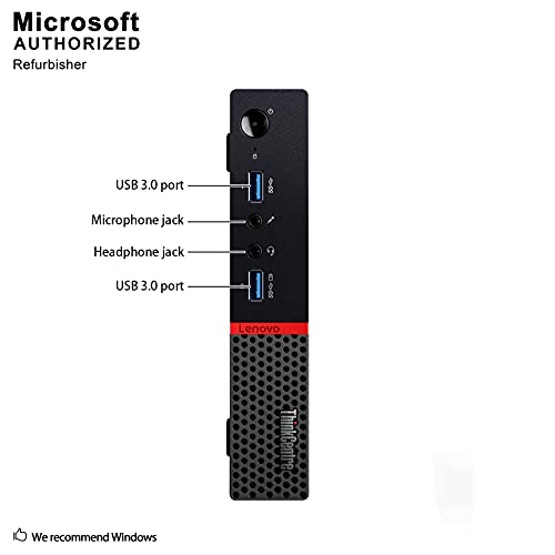 Lenovo Think Center M700 Tiny Desktop PC, Intel Quad Core I5-6400T 2.2GHz up to 2.8G, 16GB Memory,512GB SSD, WiFi, BT 4.0,HDMI,USB 3.0,DP Port,Windows 10 Pro 64 Bit English/Spanish/French(Renewed)