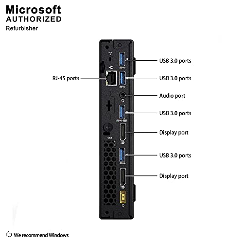 Lenovo Think Center M700 Tiny Desktop PC, Intel Quad Core I5-6400T 2.2GHz up to 2.8G, 16GB Memory,512GB SSD, WiFi, BT 4.0,HDMI,USB 3.0,DP Port,Windows 10 Pro 64 Bit English/Spanish/French(Renewed)