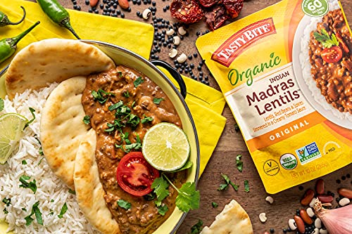 Tasty Bite Organic Indian Madras Lentils, Microwaveable Ready to Eat Entree, 10 Ounce (Pack of 6)