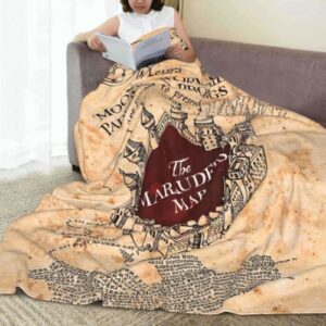 Map Blanket Ultra Soft Plush Throw Blanket Cozy Warm Bedding for Couch Sofa Living Room for Kids Adults 80"x60"