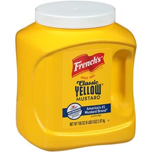 french’s classic yellow mustard, 105 oz – one 105 ounce bulk container of tangy and creamy yellow mustard perfect for professional use or for refillable containers at home