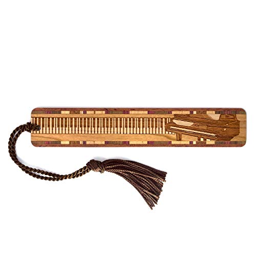 Piano Musical Instrument Engraved Wooden Bookmark - Also Available with Personalization - Made in The USA