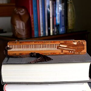 Piano Musical Instrument Engraved Wooden Bookmark - Also Available with Personalization - Made in The USA