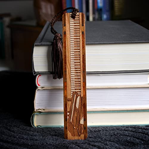 Piano Musical Instrument Engraved Wooden Bookmark - Also Available with Personalization - Made in The USA