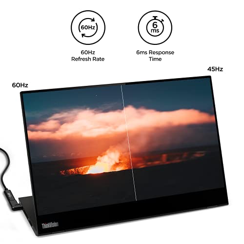 ThinkVision M14t USB-C Mobile Monitor with Touch Screen - Black