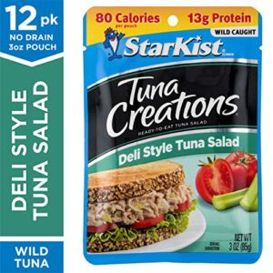 StarKist Chicken Creations, Chicken Salad, 2.6 oz Pouch (Pack of 12) & Tuna Creations Deli Style Tuna Salad, 3 oz pouch (Pack of 12) (Packaging May Vary)