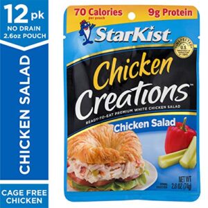 StarKist Chicken Creations, Chicken Salad, 2.6 oz Pouch (Pack of 12) & Tuna Creations Deli Style Tuna Salad, 3 oz pouch (Pack of 12) (Packaging May Vary)