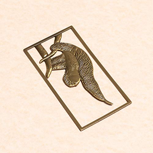 EZERTE Cute Metal Sloth Bookmark - for Women Men Teens Kids - Novelty Animal Page Clip Bookmarks - Cool Unique Gifts for Readers Students Boys Girls Teachers Sloths Lovers (Antique Gold)