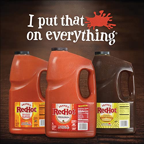 Frank's RedHot Original Buffalo Wings Sauce, 1 gal - 1 Gallon Bulk Container of Buffalo Hot Sauce with a Bold, Spicy Flavor Perfect for Wings, Dressings, Dips and More