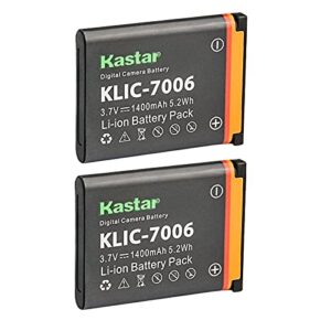 kastar battery 2-pack for kodak klic-7006, kodak easyshare m22, m23, m200, m522, m530, m531, m532, m550, m552, m575, m577, m580, m583, m750, m873, m883, m5350, m5370, md30, mini, touch digital cameras