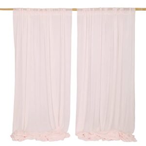 lookein blush wedding backdrop wrinkle-free white sheer backdrop curtains 10ft x 10ft chiffon fabric drapes for wedding ceremony arch party stage decoration