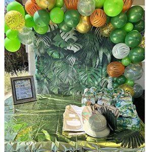 8x6ft Green Tropical Palm Leaves Picture Photography Backdrop Jungle Safari Plants Photo Background for Hawaiian Luau Party Decor Banner Birthday Baby Shower Supplies