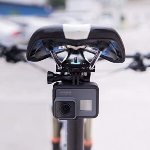 ParaPace Bicycle Saddle Rail Camera Mount Bike Seat Mount for GoPro Hero 11/10/9/8/7/6/5s/5/4s/4/3+ Campark AKASO DJI OSMO Action Cameras Accessories(Black)