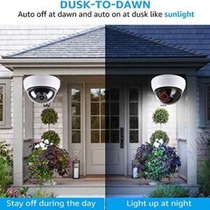 INKECI Simulated Surveillance Cameras, Dummy Security Camera, Fake Cameras CCTV Surveillance Systemwith Realistic Simulated LEDs,for Home Security Warning Sticker Outdoor/Indoor Use (2pack)