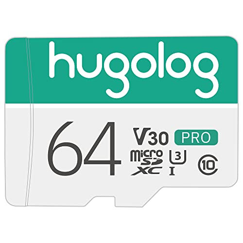 Hugolog 64GB Micro SD Card, Micro SDXC UHS-I Memory Card – 95MB/s,633X,U3,C10, Full HD Video V30, A1, FAT32, High Speed Flash TF Card P500 for Phone/Tablet/PC/Computer