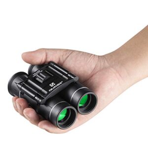 qunse mini pocket small binoculars, 10×25 bird watching compact folding binoculars with waterproof for adults/kids/travelling/sightseeing/hunting