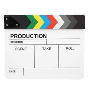 riuty film clapperboard 30x25cm acrylic movie clapperboard professional director action clap film photography tool suitable for role playing editing video production movie film camera photography(#2)