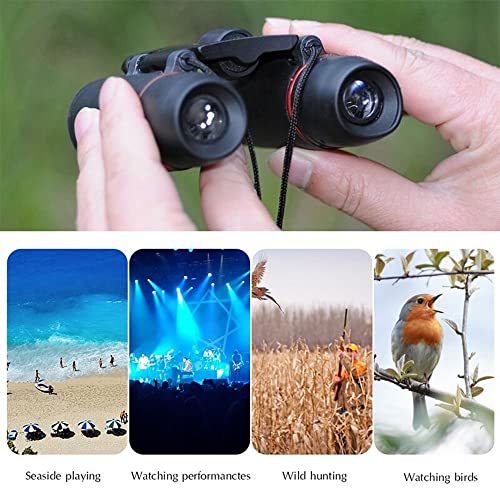 30x60 Portable Mini Binoculars, Wide View Angle Folding Binoculars Telescope with Low Light Night Vision for Outdoor Bird Watching Camping Hiking Traveling