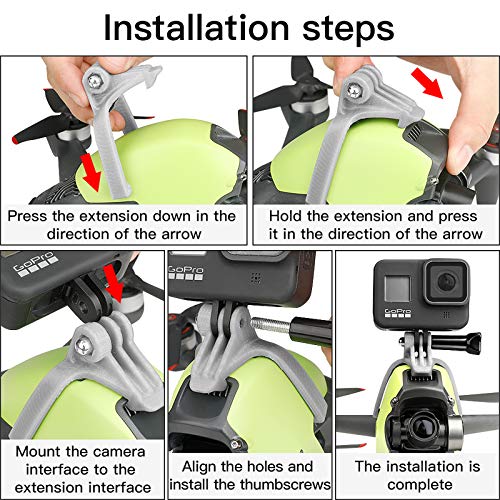 Honlyn Mount Adapter Bracket for DJI FPV Drone Compatible with Gopro 10 9 8 7 /for Insta360 ONE R Insta360 ONE RS /for Insta360 ONE X 1 2/for DJI Osmo Pocket 1 2