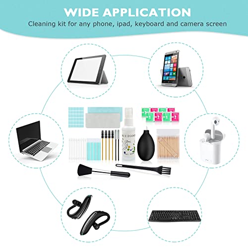 166 Pcs iPhone Cleaning Kit Airpods Cleaner kit Phone Cleaner Kit, MUIIGOOD for Charging Port iPhone Port Speaker w Screen Cleaner Spray, Putty for Phone Airpod pro Earbud Camera Electronics Cleaning