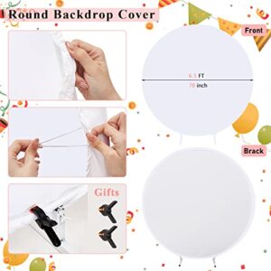 White Round Backdrop Cover 6.5x6.5ft Circle Arch Backdrop Wedding Photo Photography Background Baby Bridal Shower Wall Decorations