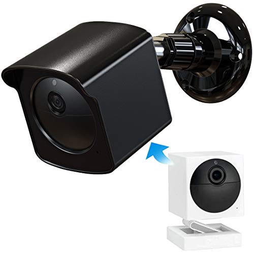 PEF Mount for Wyze Cam Outdoor, Weatherproof Protective Cover and 360 Degree Adjustable Wall Mount for Wyze Camera Outdoor Indoor Wire-Free Smart Home Camera System (Black, 1 Pack)
