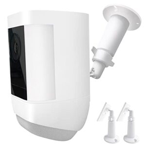 uyodm 2pack wall mount holder for ring spotlight cam plus/pro battery,360°rotation security bracket with 1/4 screw thread,camera not included (white)