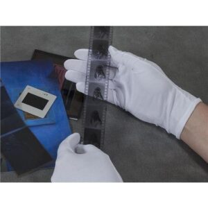 archival methods white lintless nylon gloves large package of 12 pairs.