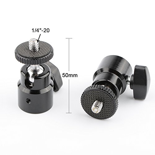 CAMVATE 360 Degree Swivel 1/4"-20 Mini Ball Head for DSLR Cameras Tripods Monopods Light Stand (2 Pieses) - 1817