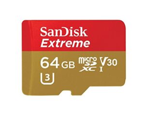 sandisk extreme 64gb microsdxc uhs-i card with adapter – sdsqxvf-064g-gn6ma