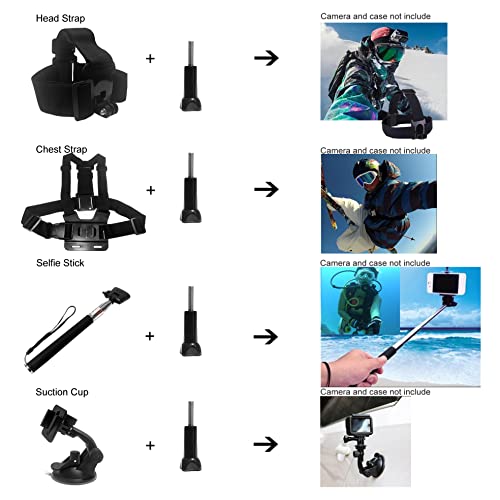 Action Camera Accessories Kit for GoPro Hero 10 9 8 Max 7 6 5 4 3 GoPro Session 5 Fusion Silver Black Insta360 SJCAM SJ4000 Xiaomi Yi 4K APEMAN DBPOWER Campark OSMO EK5000 EK7000