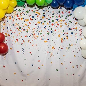 Happy Birthday Photo Booth Backdrop - Colorful Confetti Party Decoration for Kids and Adults (6ft x 6ft)