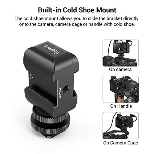 SMALLRIG Two-in-One Bracket Cold Shoe Mount Compatible with Rode Wireless GO and Saramonic Blink 500 for Two-Person Vlogging - 2996